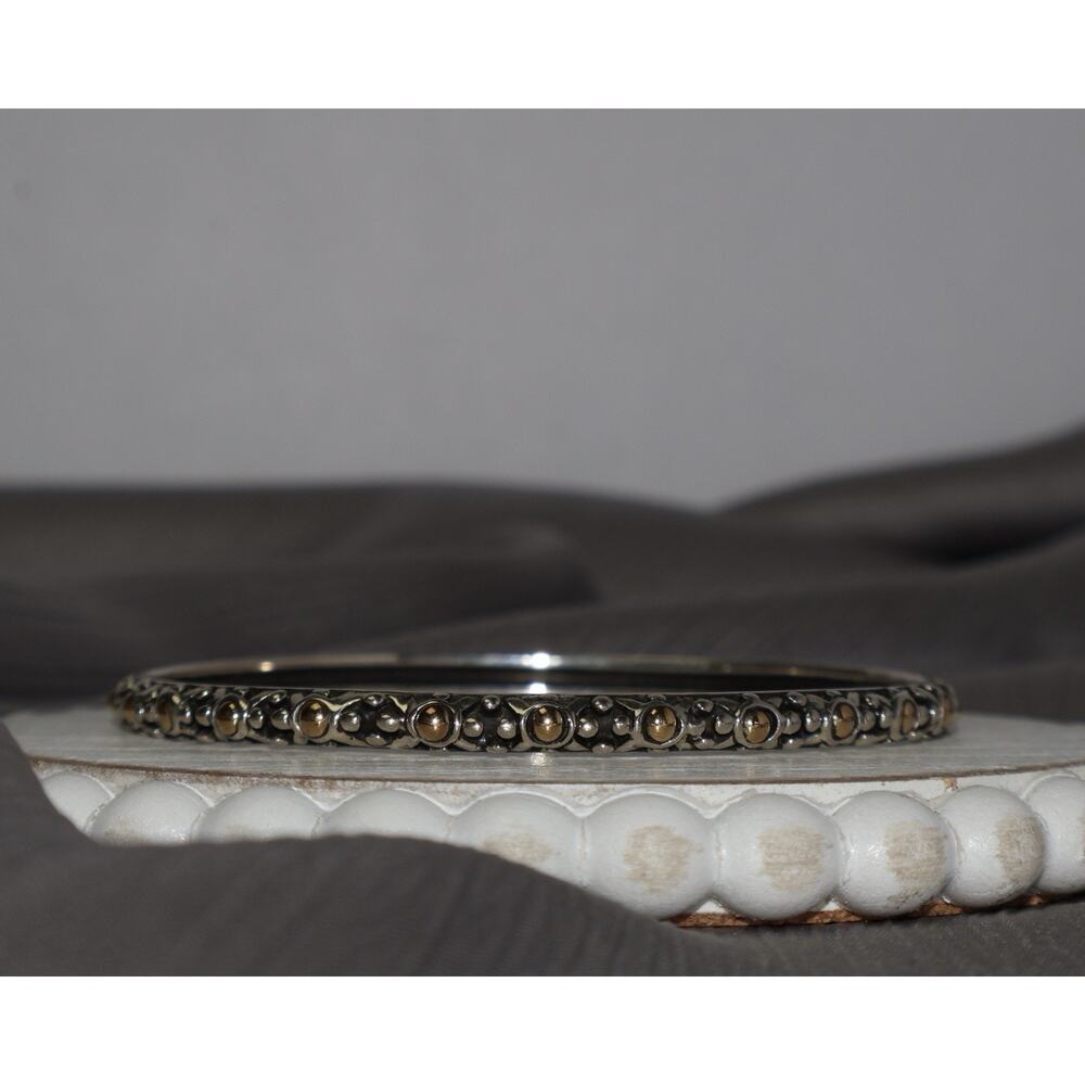 John Hardy 18k & 925 Dot Bangle Bracelet 17.57G / Sz M